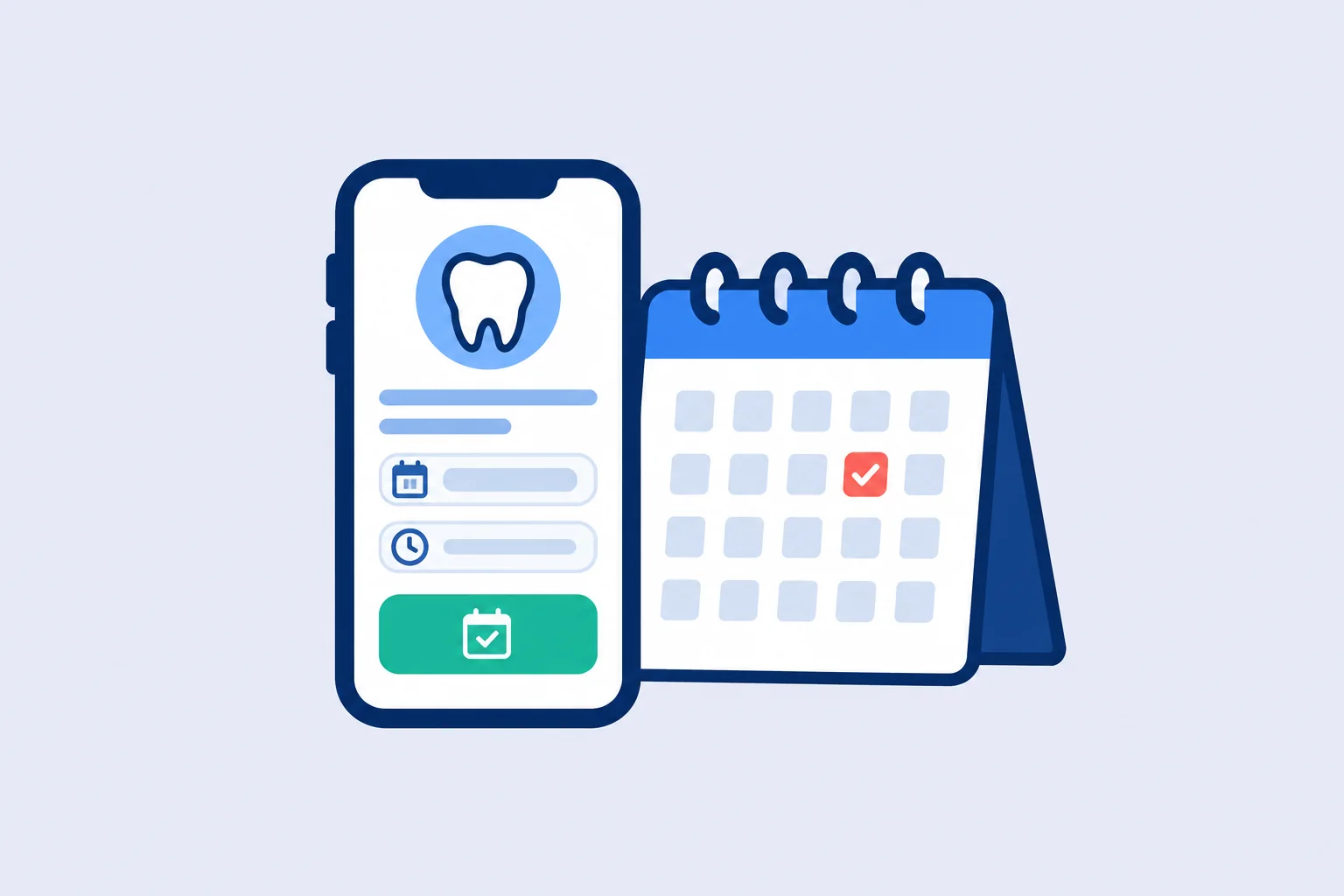 A phone and a calendar with a day ticked