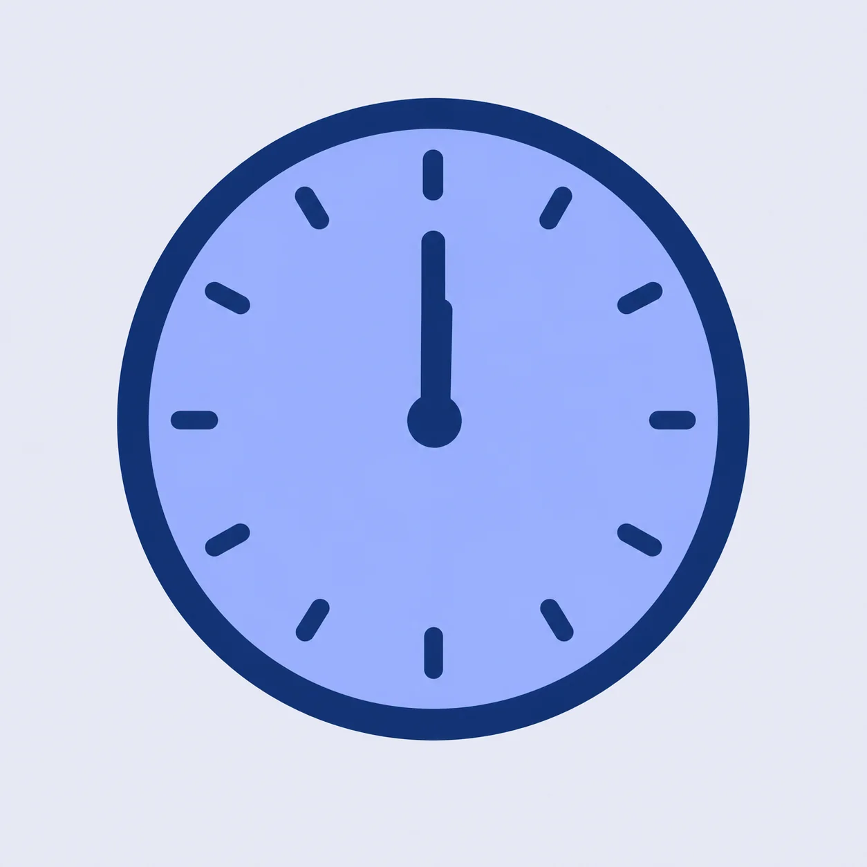 A clock with a full hour marked